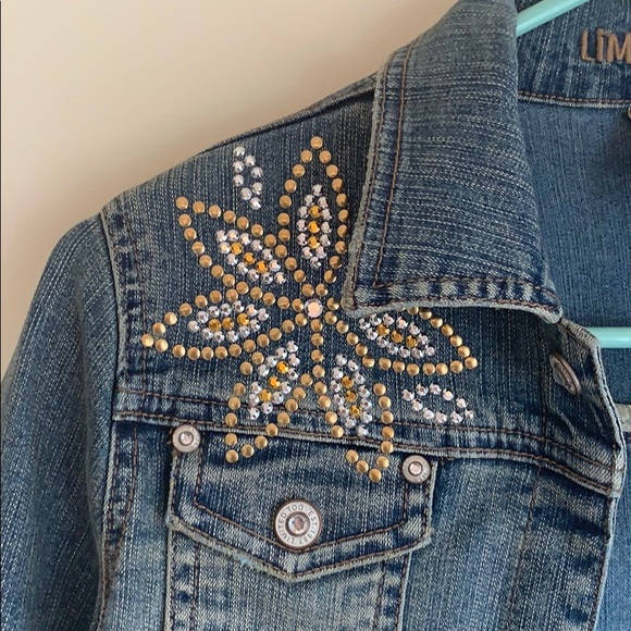Limited Too Floral Studded Jean Jacket - Picture 3 of 7